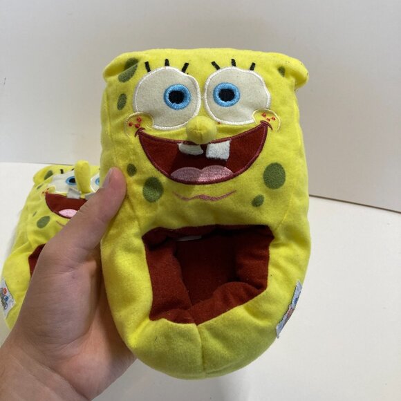 SpongeBob SquarePants Plush Slippers Nickelodeon 2003 Viacom Kids 2-3 Large - Picture 7 of 12